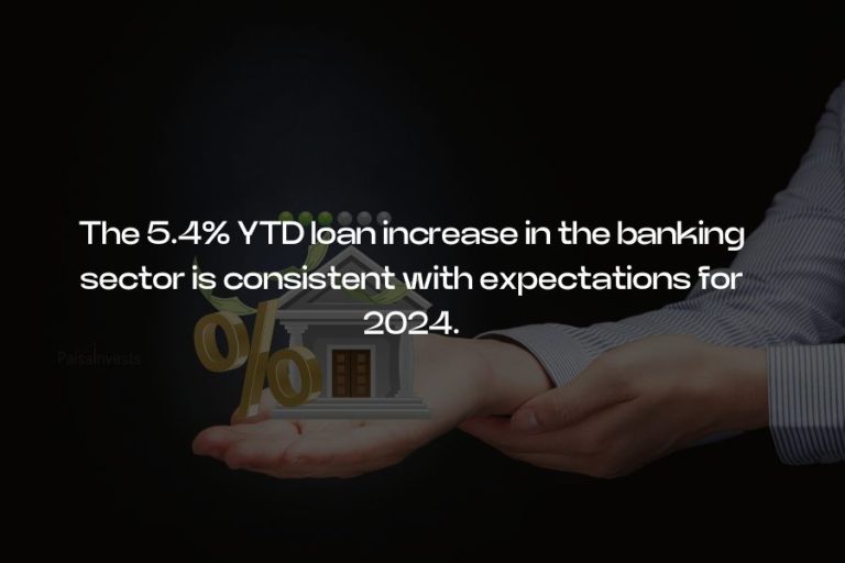 The 5.4% YTD loan increase in the banking sector is consistent with expectations for 2024.